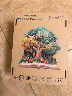 JIroinlly Wooden Book Tree 500-Piece Puzzle — Multicolor